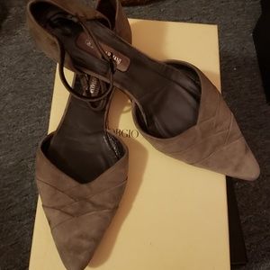 Giorgio Armani Grey Suede Womens shoes